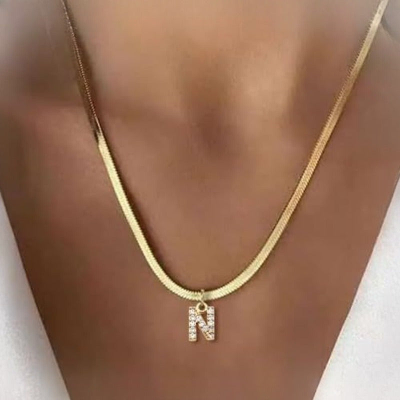 Women'S Necklace   Initials A Z Letters  Delicate Chain with Synthetic Synthetic Synthetic Synthetic Zircon Stones  Elegant Everyday & Formal Jewelry Gift for Women  Birthday/Anniversary Present  Bohemian Style  Fine Craftsmanship  Statement Piece  Fash