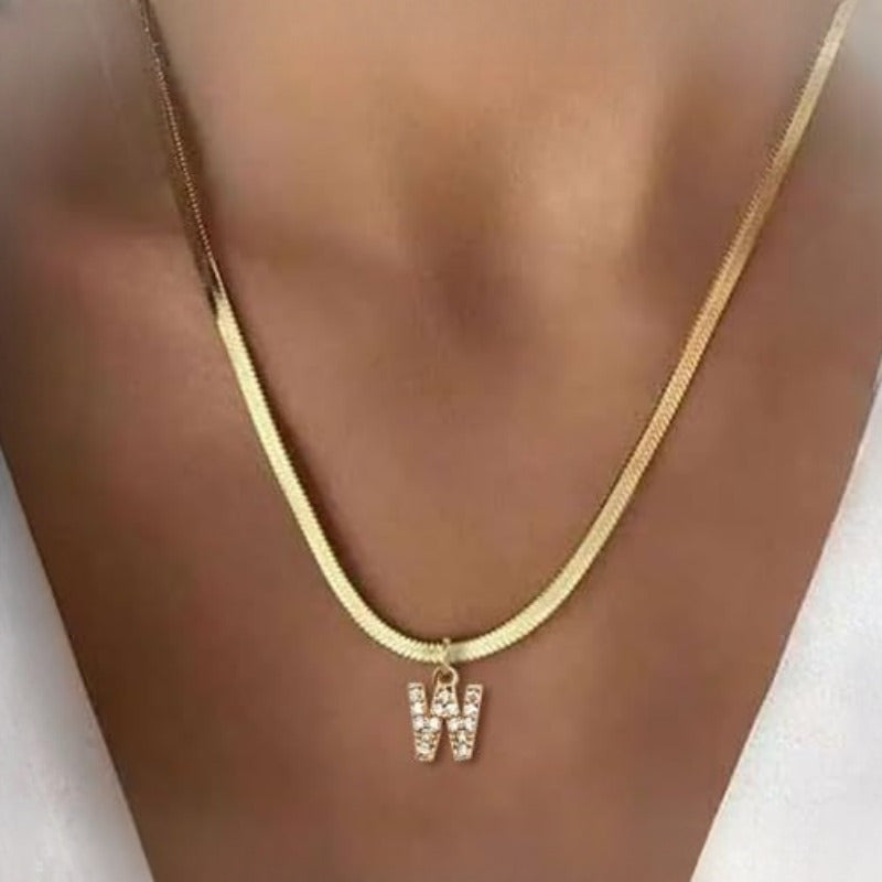 Women'S Necklace   Initials A Z Letters  Delicate Chain with Synthetic Synthetic Synthetic Synthetic Zircon Stones  Elegant Everyday & Formal Jewelry Gift for Women  Birthday/Anniversary Present  Bohemian Style  Fine Craftsmanship  Statement Piece  Fash