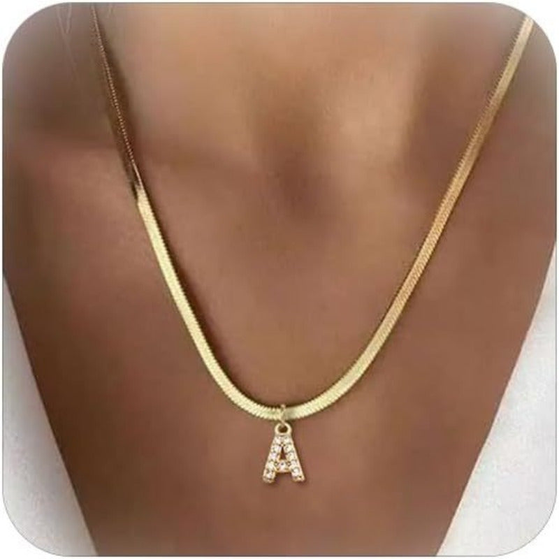Women'S Necklace   Initials A Z Letters  Delicate Chain with Synthetic Synthetic Synthetic Synthetic Zircon Stones  Elegant Everyday & Formal Jewelry Gift for Women  Birthday/Anniversary Present  Bohemian Style  Fine Craftsmanship  Statement Piece  Fash