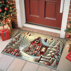 Christmas Holiday Velvet Door Mat 1.19Cm Thick Non