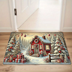 Christmas Holiday Velvet Door Mat 1.19Cm Thick Non