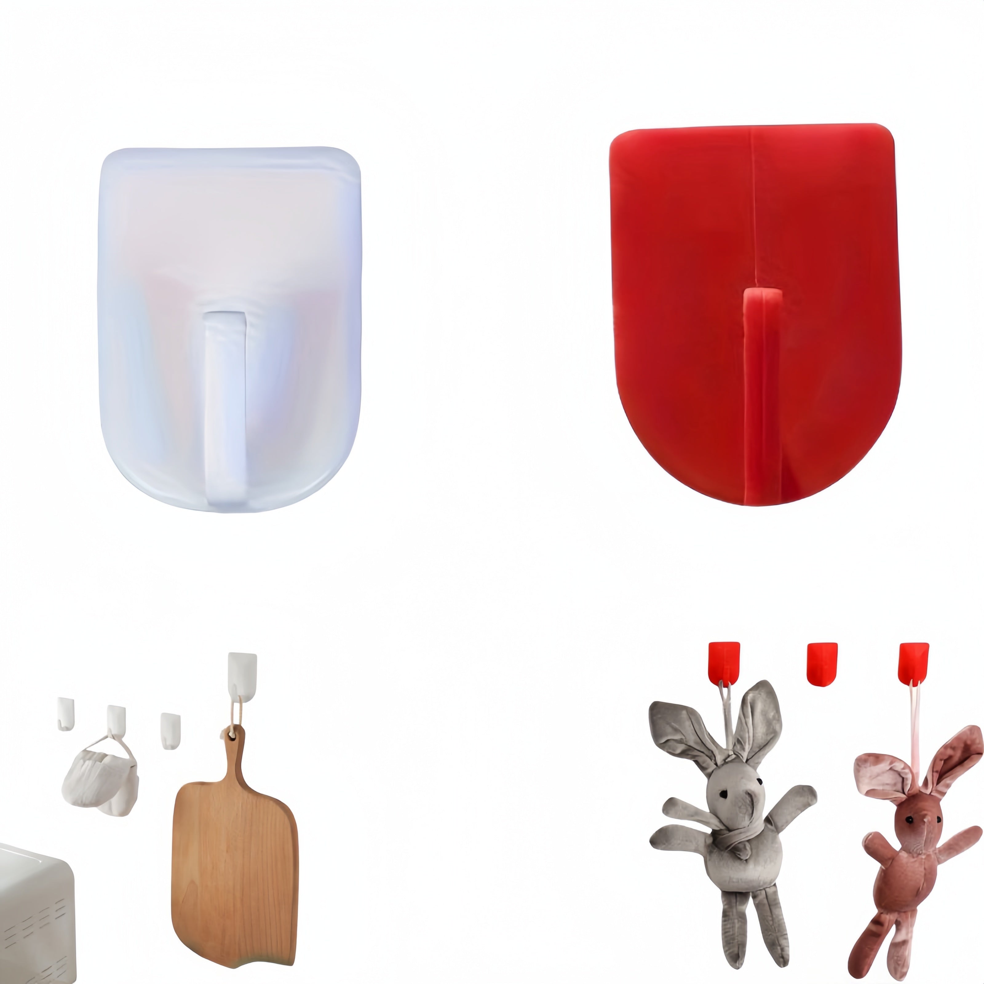 5 Pack/15 Pack/28 Pack Seamless Adhesive Wall Hooks  Fashion Plastic Utility Hook Set  Easy Install  Wall Mount  Reusable  No Trace Sticker for Kitchen  Bathroom  Bedroom  Office  Utility Hooks