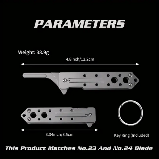 1pc Stainless Steel EDC Keychain Folding Utility Knife Graftable 20-24# Compact Multi- Color sent randomly