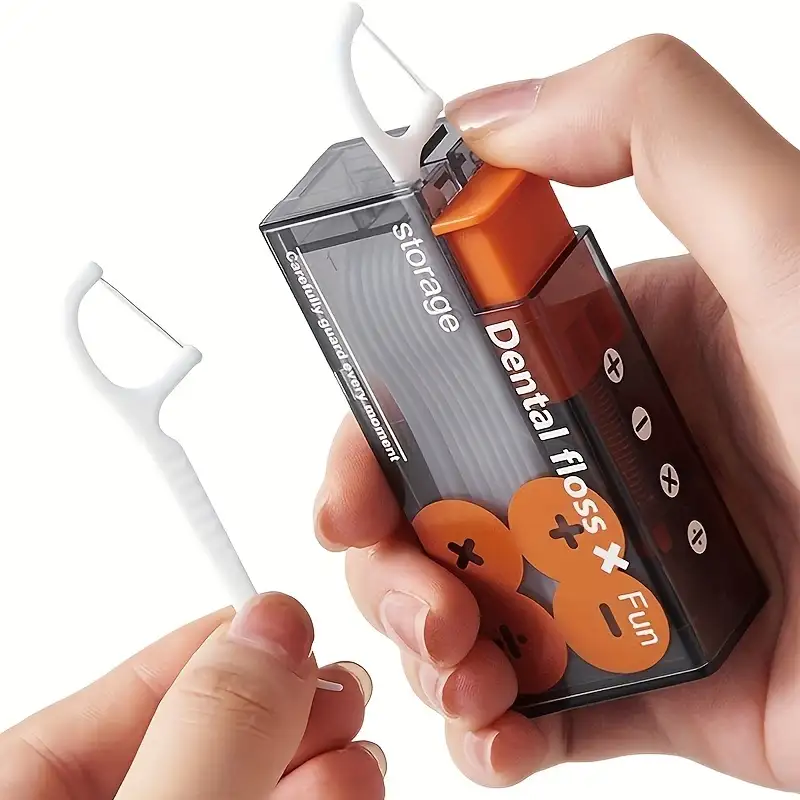 Automatic Dental Floss Dispenser, Portable Toothpick Holder With 10 Refillable Dental Floss