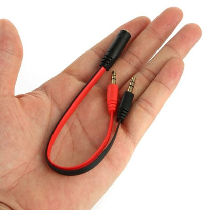 3.5mm Female To 2 Male Cable Stereo Mic Audio Adapter Splitter Cable Headphone Jack