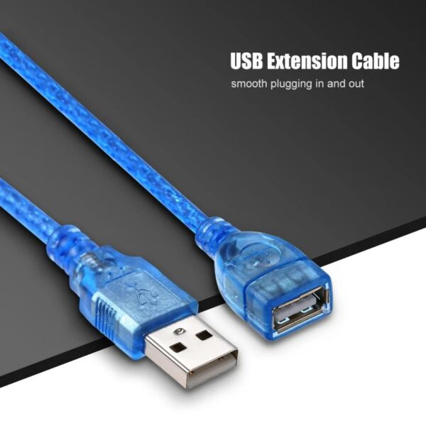SE-L44 USB2.0 Transparent Blue Male To Female Extension Cable 10M Wire For Smart TV, Data Sync