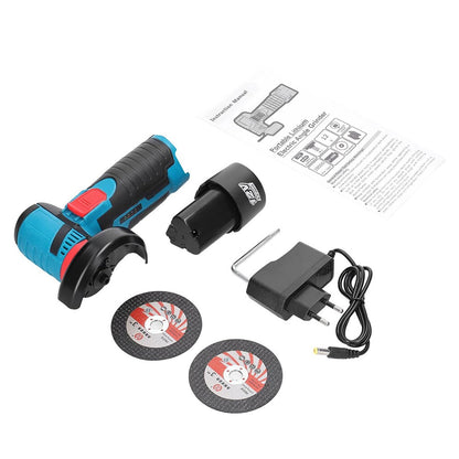 Toplionace 19500RPM 12V Rechargeable Mini Angle Grinder, 800W Handheld Lithium Battery Cordless Polishing Cutting Machine