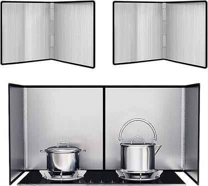 Stove Splash Guard, Folding Stainless Steel Splatter Guard