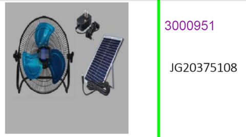 12 Inch Rechargeable Solar Fan  10W Solar Panel 12W 9V 3 Speed  Oscillatiing