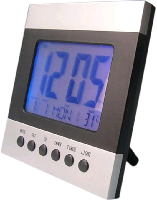 Home Decor Digital LED Alarm Desk Clock Voice Control Timer Thermometer Date Display