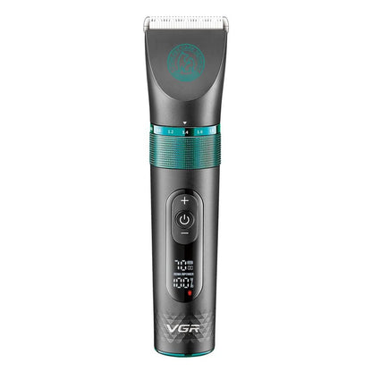 VGR V-209 Professional Pet Clipper, Digital Display, 200min Runtime & 2000mAh Lithium Battery, Fully Waterproof (IPX7), Ceramic Blade,4 Cutting Combs,5000-7000RPM Zoom wheel (Black)