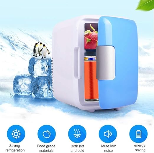 Mini Fridge, Personal Fridge Cooler and Warmer, Electric Cooler Warmer Portable Car Fridge Thermoelectric System for Home Office Car