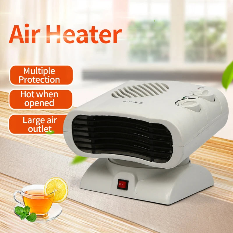 1500W Portable Electric Heater Miniature Head-shaking Mute Household Electric Heating Fan Desktop Electricity Saving Heater