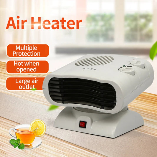 1500W Portable Electric Heater Miniature Head-shaking Mute Household Electric Heating Fan Desktop Electricity Saving Heater