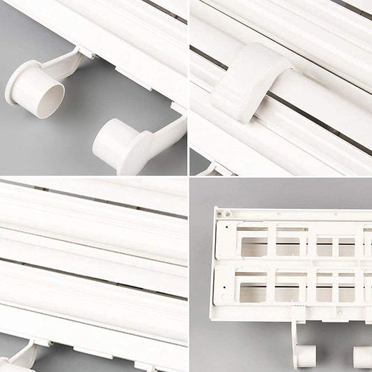 3 in 1 Foil Cling Film Tissue Paper Roll Holder for Kitchen with Spice Rack -White | Kitchen Triple Paper Roll Dispenser & Holder for Tissue Paper Roll