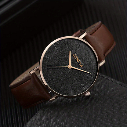1 Piece Casual Business Men's Quartz Watch And 3 Pieces Bracelets