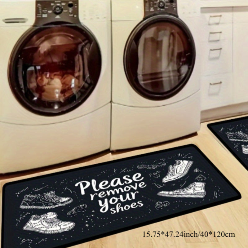 Non Slip Welcome Mat With "Please Remove Shoes"