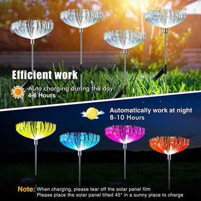 FA-LC50 Solar Powered Dandelion Garden Decor 7 Colour Changing Light 2 Pcs