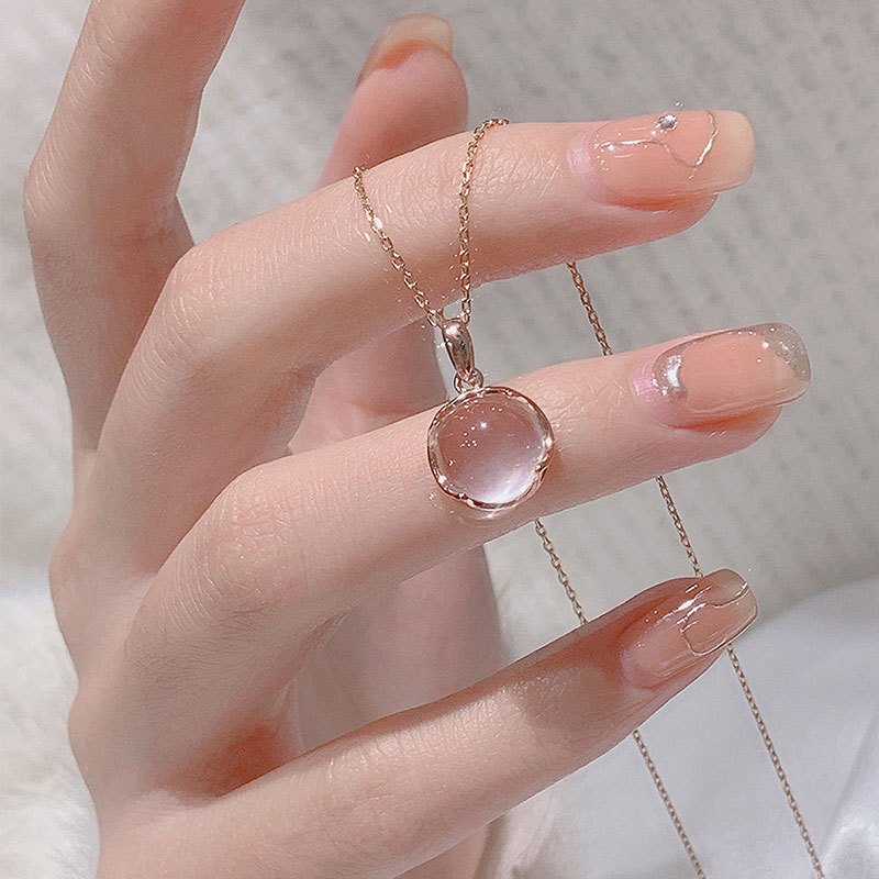 's Golden Tone Purple Oval Simulated Pendant Necklace   Elegant Minimalist Oval Chain Jewelry with Delicate White Accent  Everyday Summer Necklace for  Durable & Versatile Fashion Jewelry Gift  for Teenager