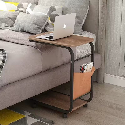 Double layer tea table on wheels