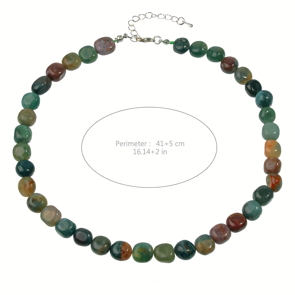 Handmade Boho Natural Stone Bead Necklace   Multicolor Irregular Smooth Gemstones  Lightweight Choker for Women  Vacation & Everyday Jewelry  Bohemian Summer Fashion Accessory  Boho Jewelry  Elegant Bead Design