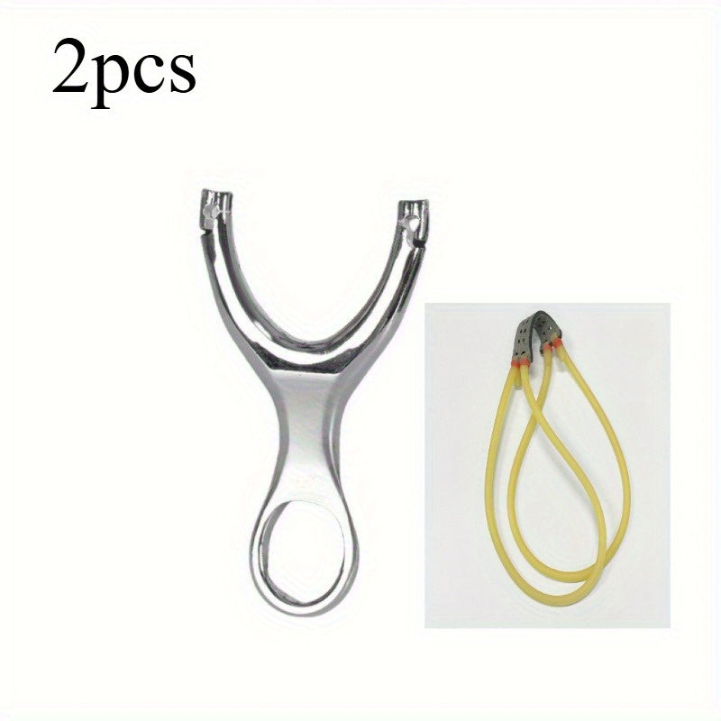 Outdoor Metal Slingshot with Dual Strands  Full Elasticity Single Card 304 Mini Bow Slingshot
