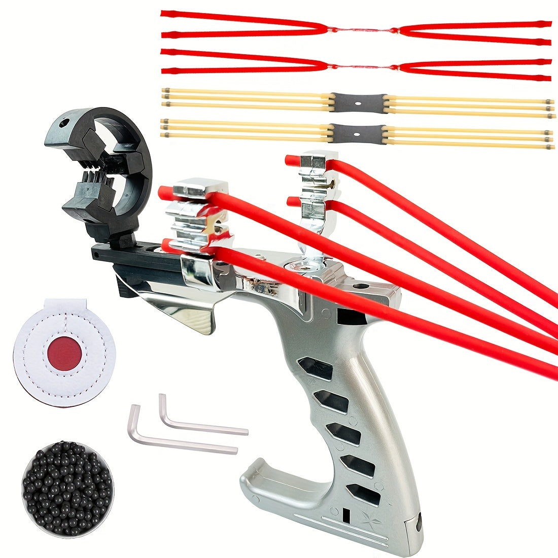 Outdoor Powerful Slingshot  Arrow Catapult with Slingshot Rubber Bands and Arrow Rubber Bands Attached