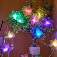 1pc Romantic LED Fiber Optic Fairy Light Battery operated Garland Valentine's Day Christmas Holiday Decoration Party New Year's Wedding Decor Artificial Flowers Festoon