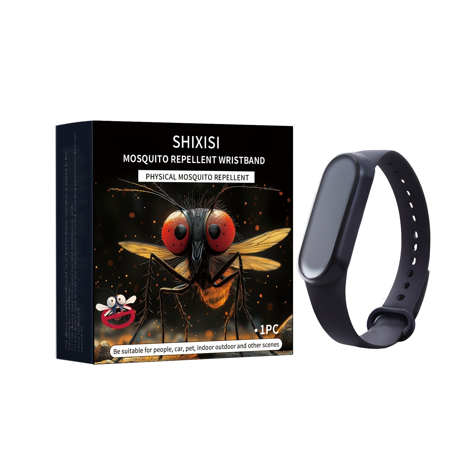 Black Electronic Mosquito Repellent Wristband – Comfortable Fit  Physical Insect Repellent  Non Toxic  Unisex Design  Suitable for Fishing and Outdoor Activities  Includes 2 Button Batteries  Stylish Wearable Bracelet | Modern Wearable | Physical Insect R