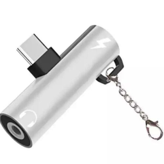Audio Adapter 3 in 1 Type C Male to Type C Female to 3.5mm Female Headphone Jack Stereo