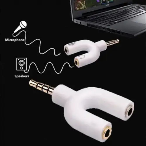 KY-148 U-Shaped Stereo 2 Way Converter Headphone Splitter 3.5mm 1 Male to 2 Female