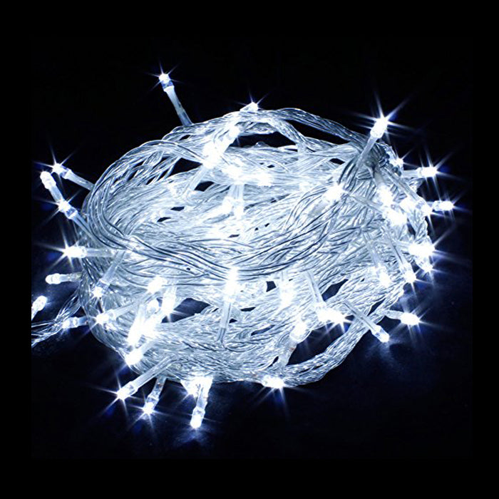 LED Inter-Connecting Clear Cable Fairy Light White 10M