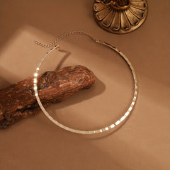 Elegant Minimalist Metal Choker Necklace   Hip Hop Inspired  Versatile Iron Chain with Square Links  Ideal for Parties & Music Festivals  Party Accessory|Modern Choker|Durable Metal Chain  Choker Necklace.Kpop Style Jewelry.