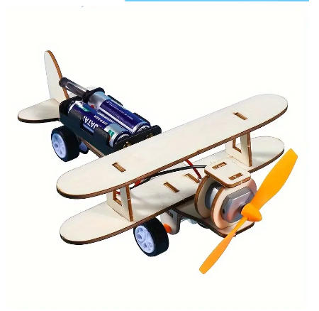 1 Piece Educational Building Science Experiment Set, Birthday Gift for Kids/Boys/Girls, Project, Great DIY Inventor Toy Gift, Electric Airplane Toy, Halloween, Christmas and Thanksgiving Gift