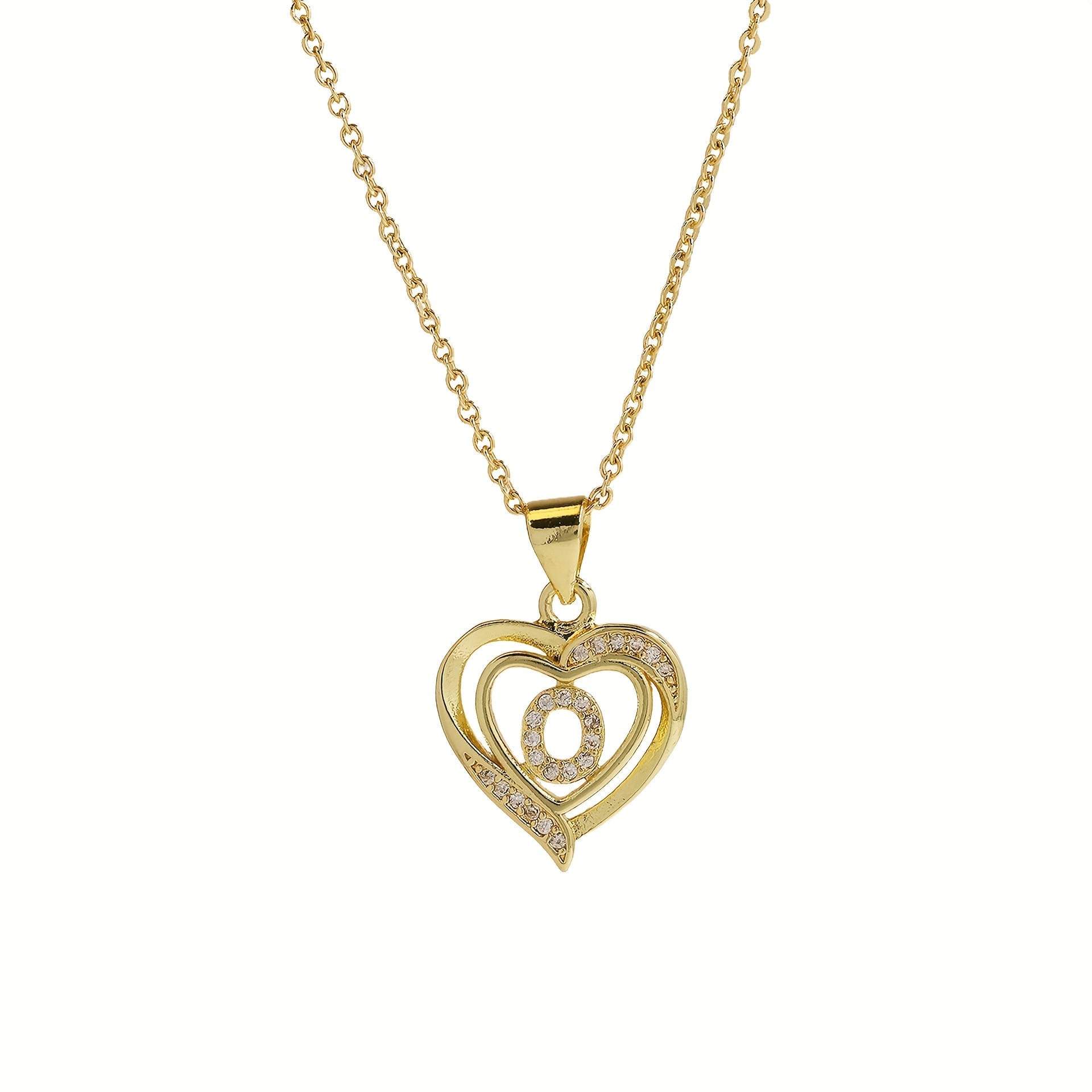 1pc 's Initial Necklace   1 Golden Plated Golden Plated Heart Pendant with A Z Letters (A Z)   Name Jewelry Gift for Wedding  Mother's Day    Elegant Golden Tone Initial Charm for Casual Attire & Special Occasions  for Teenager