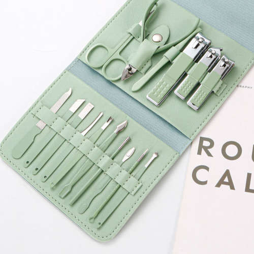 16 PCS Professional Pedicure Set Nail Clipper Tools Grooming Set Nail Care Tools with Leather Travel Case