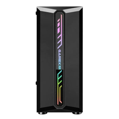 Computer Case Mid-Tower Desktop ATX Case USB 3.0 Ports Transparent Glass Panel 8 Fan Positions