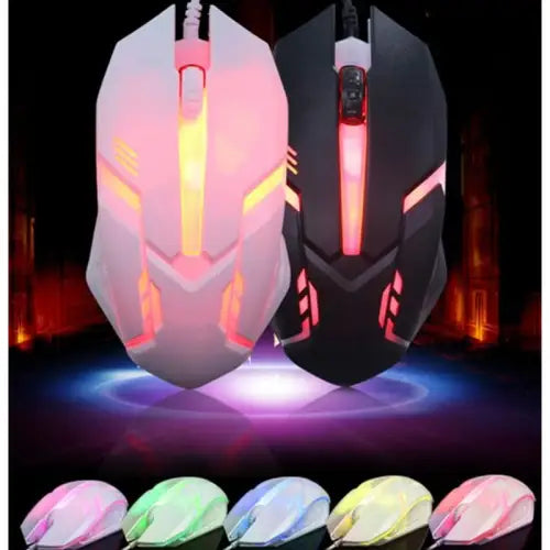 M020 USB Glowing Breathing Lamp Wired Optical Mouse