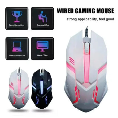 M020 USB Glowing Breathing Lamp Wired Optical Mouse