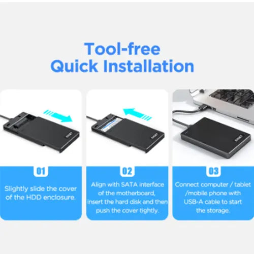 Q-YP01 USB 3.0 Enclosure SuperSpeed Enclosure for Laptops, Desktops, etc.