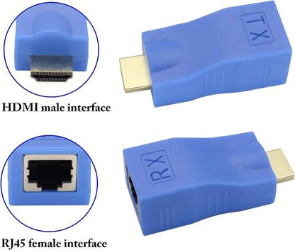 1080P HDMI Male to RJ45 Female Converter 4k Network Ethernet Adapter, cat5 to HDMI Converter