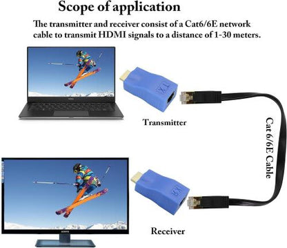 1080P HDMI Male to RJ45 Female Converter 4k Network Ethernet Adapter, cat5 to HDMI Converter