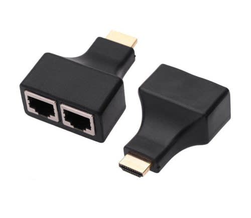 HDMI to RJ45 Network Adapter, Qaoquda 1080P HDMI Male to Dual RJ45 CAT5e CAT6 for HDTV HDPC PS3 STB