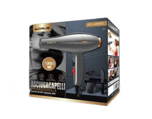 Aorlis 2000W Professional Hair Dryer - Black