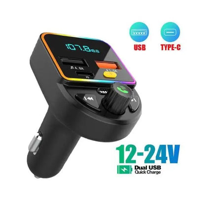 Wolulu AS-50904 FM Modulator 2 USB 1 PD Charger With 7 LED Colour Display