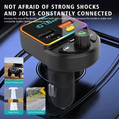 Wolulu AS-50904 FM Modulator 2 USB 1 PD Charger With 7 LED Colour Display