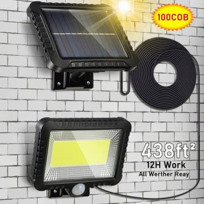 Super Bright 100 COB/LED Outdoor Solar Light, Human Body Sensing Split Waterproof Wall Light