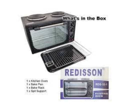 32L OVEN/2 PLATE STOVE IN BOX Electric Mini Oven and Grill with Double Hot Plates