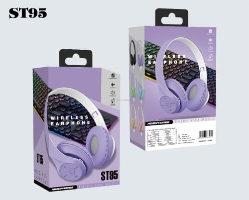 Cute Color Headphones Big Earmuffs Headband Bluetooth Headphones