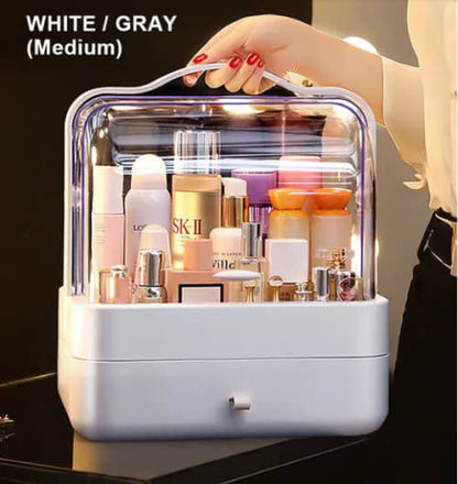 Makeup storage box for jewelry, cosmetics and perfume can be stored on the dressing table